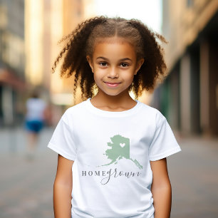 Alaska Home Grown Editable Colours State Map Baby T-Shirt