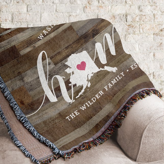 Alaska Home State Personalized Wood Look Throw Blanket (Creator Uploaded)