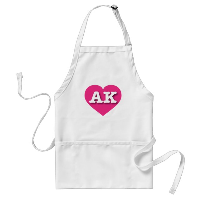 Alaska Hot Pink Heart - I love AK Standard Apron (Front)