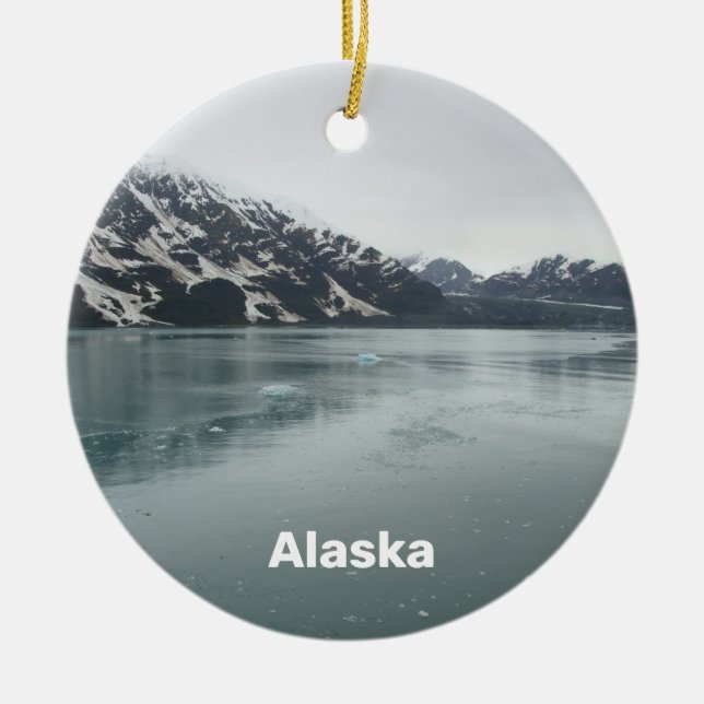 Alaska Hubbard Glacier Inside Passage Souvenir Ceramic Ornament (Front)