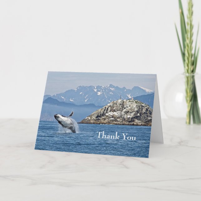 Alaska Humpback Whale Wildlife Photo Thank You Card (Front)