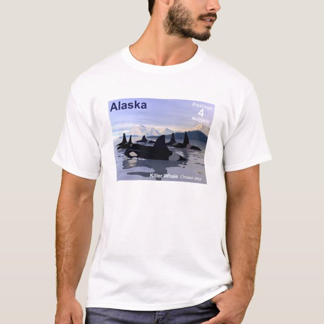 Alaska Killer Whales Stamp T-Shirt (Front)
