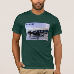 Alaska Killer Whales Stamp T-Shirt