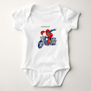 Alaska King Crab on Motorcycle Baby Bodysuit