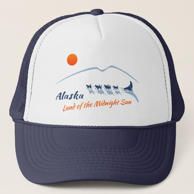 Alaska. Land of the Midnight Sun - Colour Logo Trucker Hat (Front)