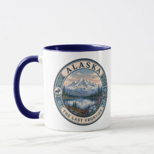 Alaska Landscape Illustration Travel Art Badge Mug