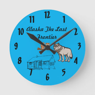Alaska Last Frontier Round Clock