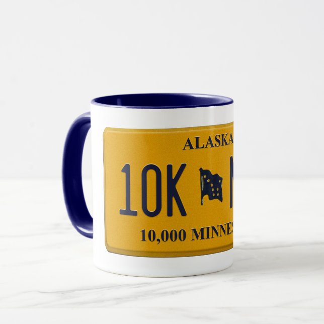 Alaska License Plate mug (Front Left)
