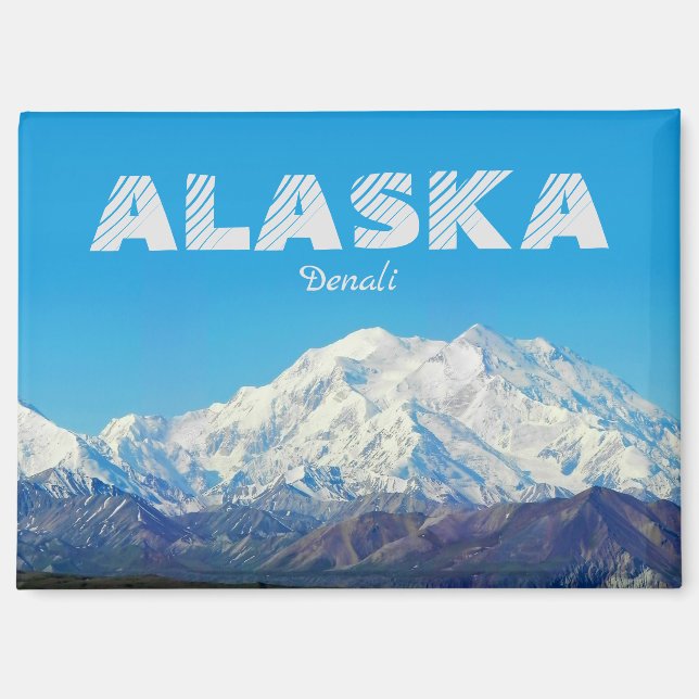 Alaska Magnet Souvenir Gift Denali Mountain (Front)