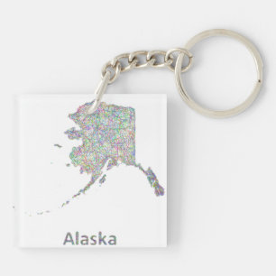 Alaska map keychain