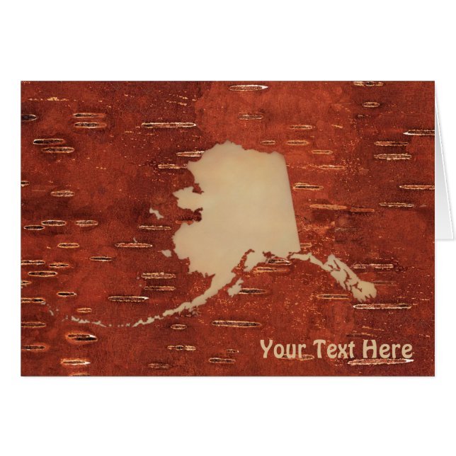 Alaska Map On Inner Birch Bark (Front Horizontal)