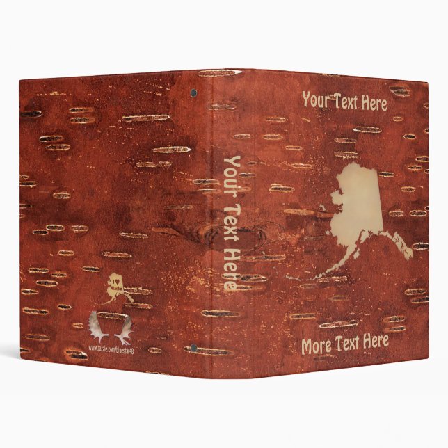 Alaska Map On Inner Birch Bark Binder (Background)
