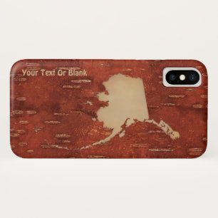 Alaska Map On Inner Birch Bark Case-Mate iPhone Case