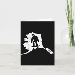 Alaska Map Snowboarding Design Snowboarder Extreme Card