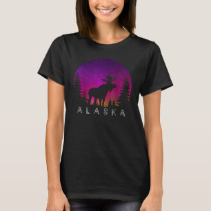 Alaska Moose Aurora Borealis  Alaskan Landscape Ph T-Shirt