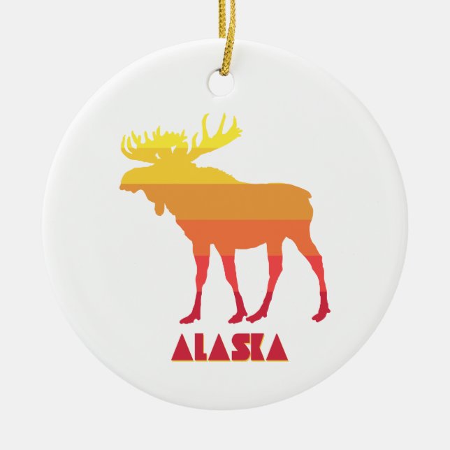 Alaska Moose Ceramic Ornament (Front)
