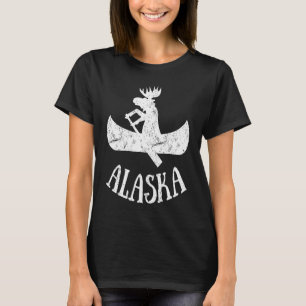 Alaska Moose Moose Canoe Vacation T-Shirt
