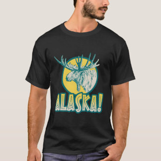 Alaska Moose Vintage Minimalist Head Design For Ch T-Shirt