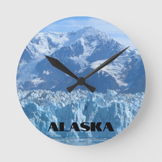 Alaska Mountain Glacier Meets the Ocean Round Clock (Front)