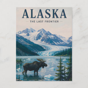 🏔️ Alaska Mountain Glacier Wildlife Views Postcard