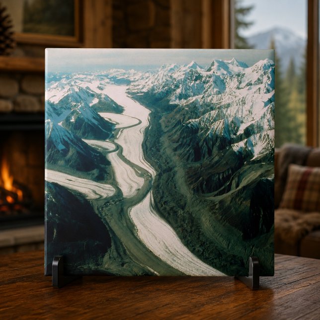 Alaska Mountain Range-Aerial View Tile (Alaska Mountain Range-Aerial View Ceramic Tile)