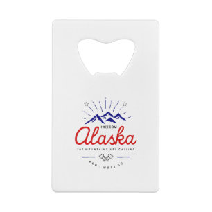 Alaska Mountains are Calling I Must Go Light-Colou Credit Card Bottle Opener