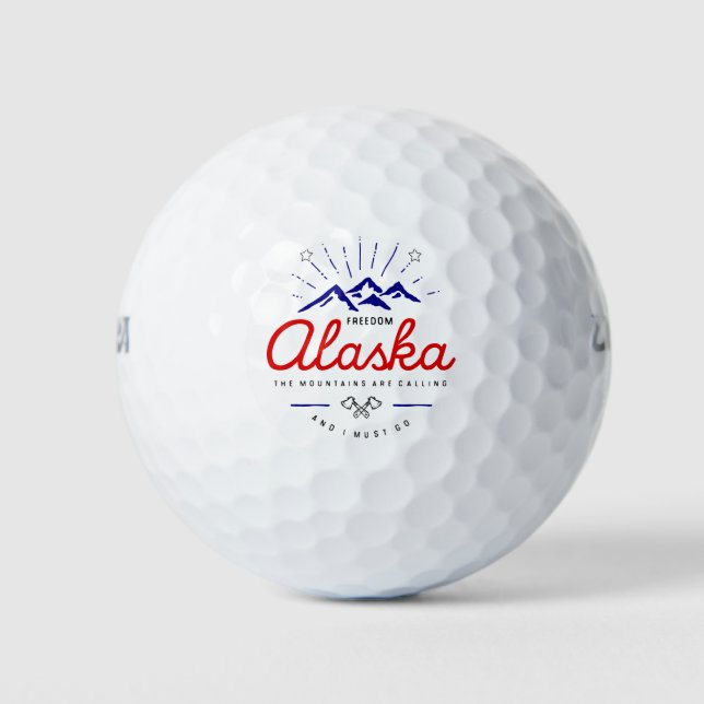 Alaska Mountains are Calling I Must Go Light-Colou Golf Balls (Front)