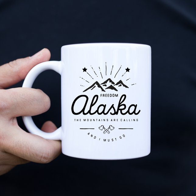 Alaska Mountains are Calling I Must Go Mono Light Coffee Mug (Creator Uploaded)