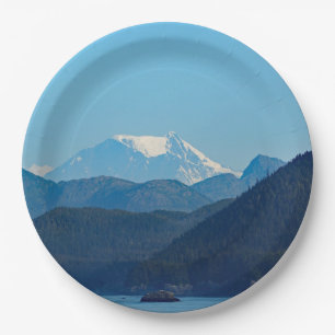 Alaska Mountains Coast Photo Paper Plate