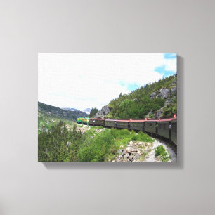 Alaska Mountains Train Canvas Print
