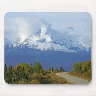 Alaska Mountains Tree Nature Forest Destiny Season Mouse Pad