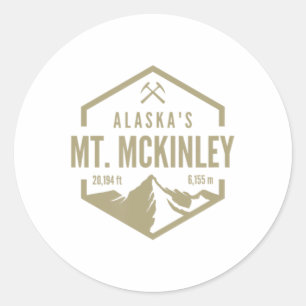 Alaska Mt McKinley Classic Round Sticker