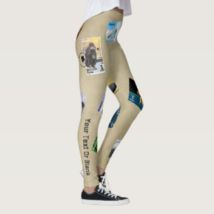 Alaska Muskox Postage Stamp Souvenir Leggings