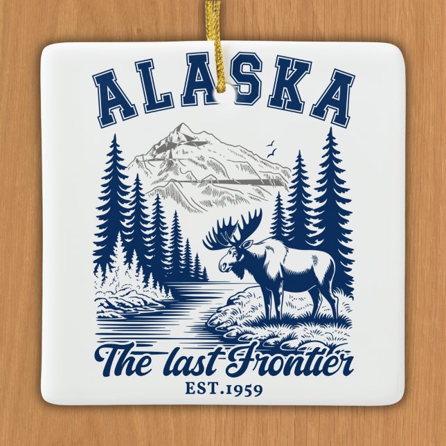 Alaska Nature Escape with Moose Ceramic Ornament (Creator Uploaded)