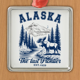 Alaska Nature Escape with Moose Metal Ornament