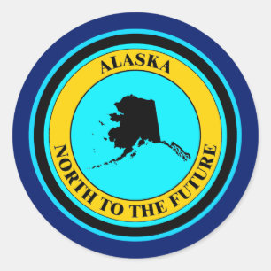 ALASKA NORTH TO THE FUTURE CLASSIC ROUND STICKER