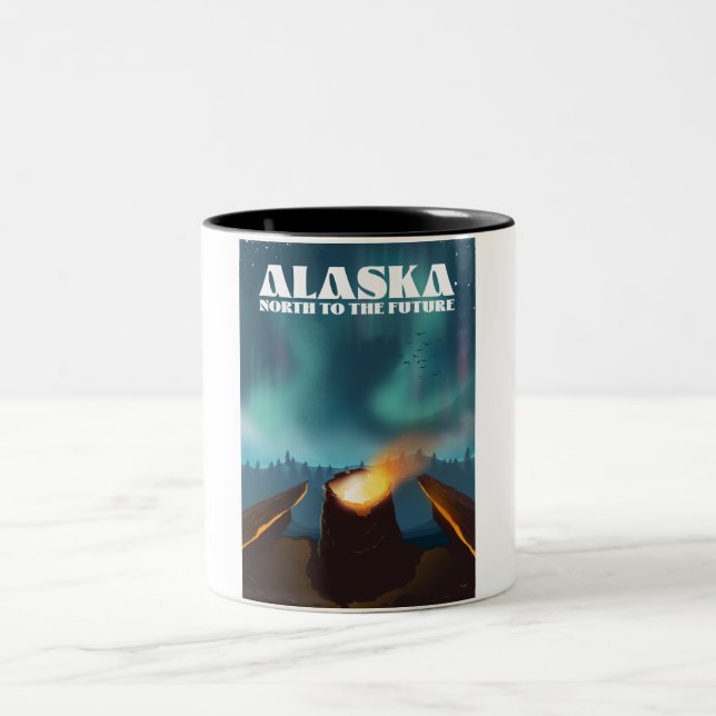 Alaska ,North to the future Two-Tone Coffee Mug (Center)