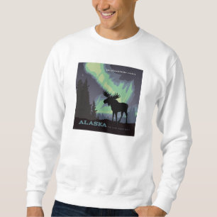 Alaska Northern Lights Moose Sweatshirt