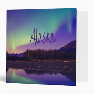 Alaska Northern Lights Mountains Lake Binder