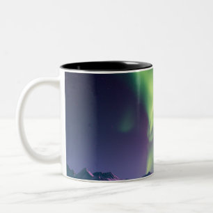 Alaska Northern Lights Scenic  Two-Tone Coffee Mug