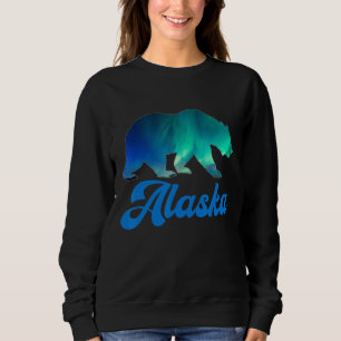 Alaska Northern Retro Lights Retro Bear Men Women Sweatshirt