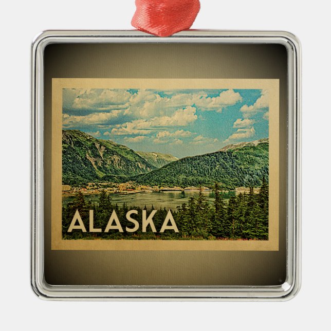 Alaska Ornament Vintage Travel (Front)
