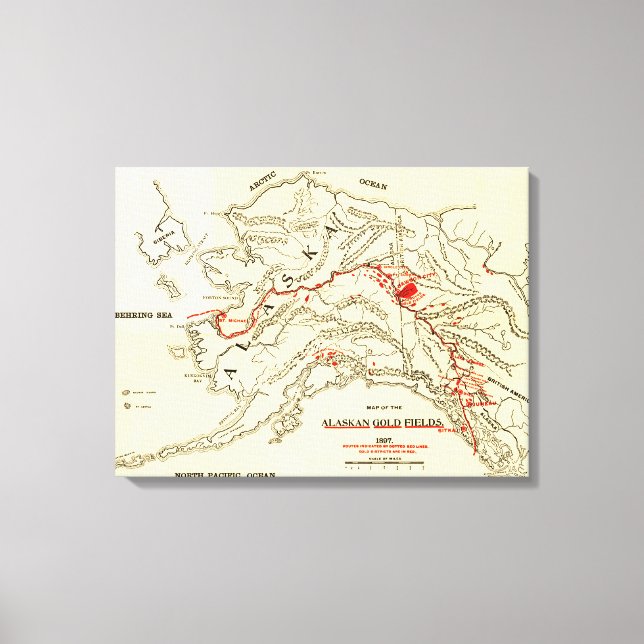 Alaska Panoramic Map Canvas Print (Front)