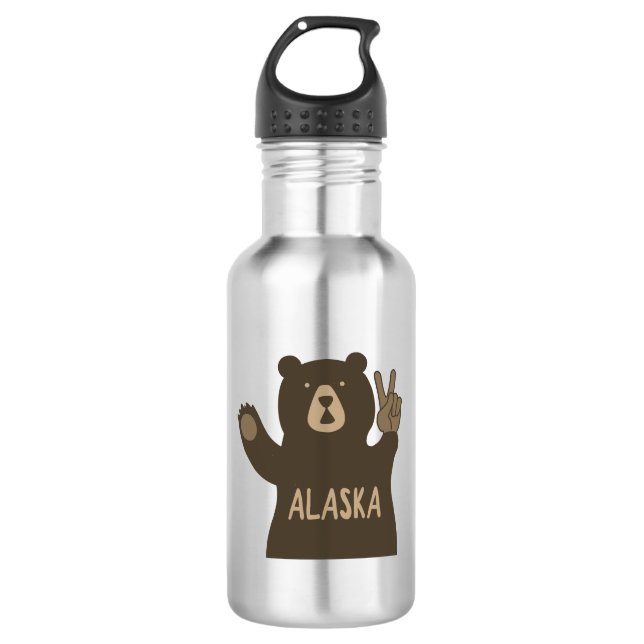 Alaska Peace Bear 532 Ml Water Bottle (Front)