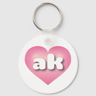 Alaska pink fade heart - I love ak Keychain