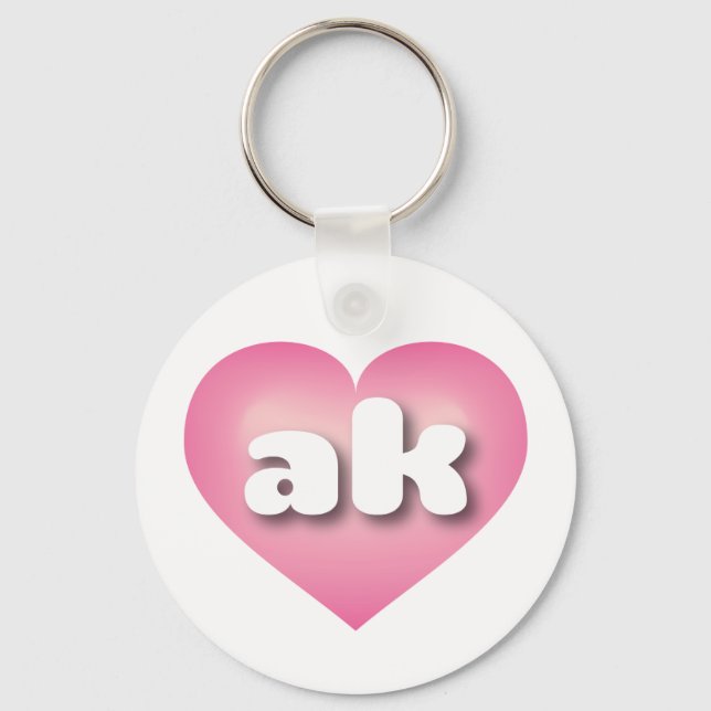 Alaska pink fade heart - I love ak Keychain (Front)