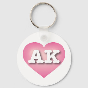 Alaska Pink Fade Heart - I love AK Keychain