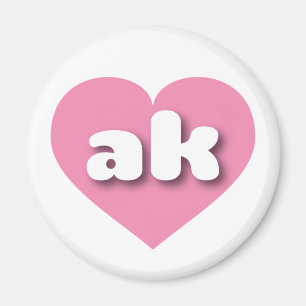 Alaska pink heart - I love ak Magnet