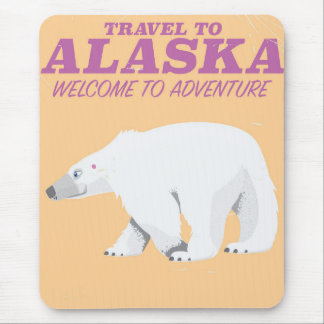Alaska Polar Bear vintage travel poster Mouse Pad