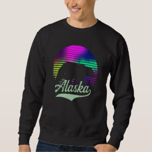 Alaska Polar Lights Wild Bear Viewing Northern Vac Sweatshirt